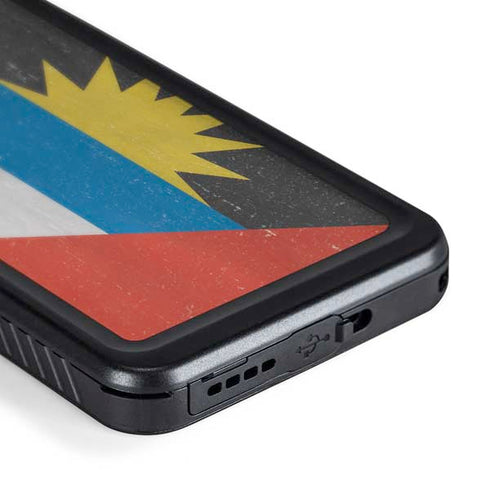 Antigua and Barbuda Flag Distressed Galaxy S24 Waterproof Case